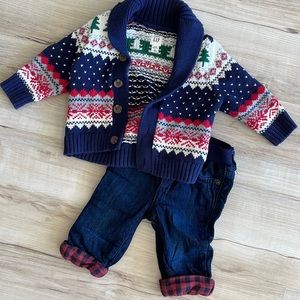 Christmas sweater and jeans